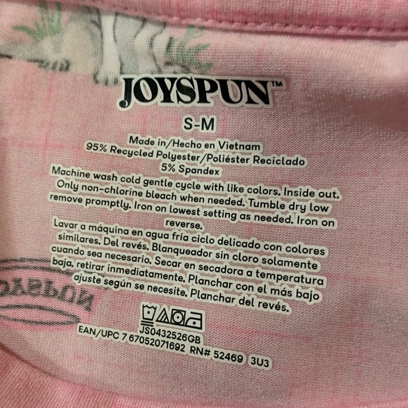 Joyspun Nightgown Pink W Dog Theme Pullover W Pockets Small-Medium - Picture 5 of 5